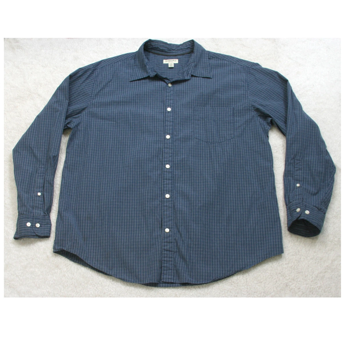 Chemise Oxford St Johns Bay Homme - 3XLT - Bleu à Carreaux - Manches Longues - Occasion TB