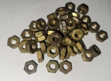 50 pcs. Brass Hex Nuts #1/4-20 NOS Vintage