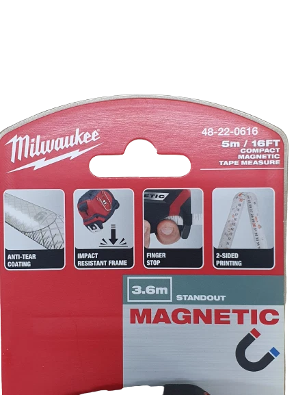 Milwaukee Genuine GEN III Compact Magnetic Tape Measure 5 m or 16 ft Metric - Image 2 of 4