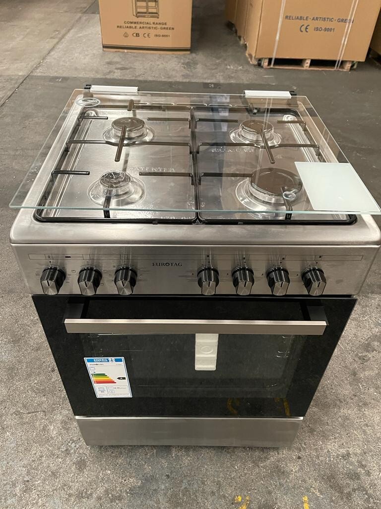 Eurotag 60cm Stainless Steel Dual Fuel Upright stove /oven Brand New NG