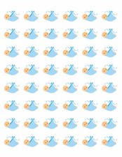 48 BOY BABY SHOWER ENVELOPE SEALS LABELS STICKERS 1.2" ROUND