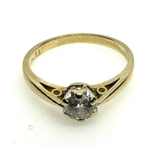 18ct Gold Diamond Ring 18K Yellow Gold 0.33ct Diamond Engagement Ring Vintage - Picture 23 of 24