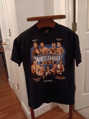 WWE T-Shirt Wrestlemania XXVII 27 2011 M The Rock John Cena Taker Edge Orton..