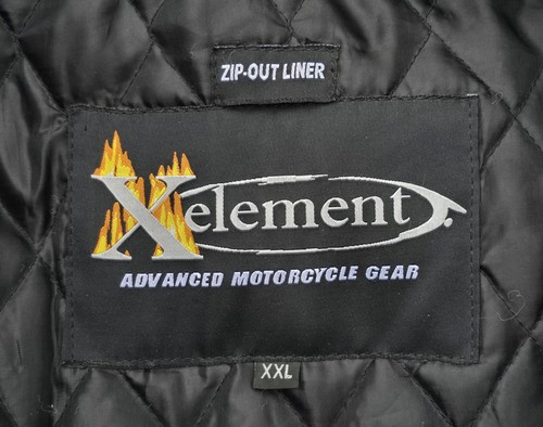 VTG Xelement Motorcycle Jacket Nylon Black Yellow PADDED Racing Men's Size XXL - Picture 8 of 13