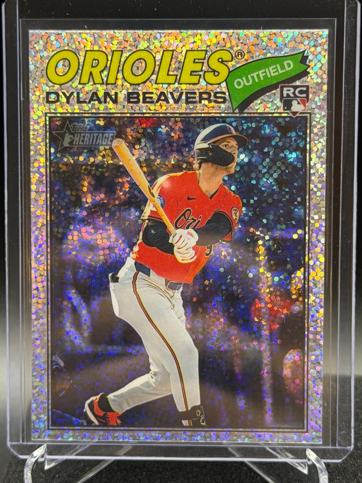 Dylan Beavers 2026 Topps Heritage Chrome Silver Sparkle #48 (RC) - Orioles