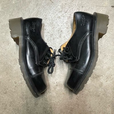 『L』 Vintage Women DR MARTEN Oxford Clogs 8309 Black Abeline Shoes Made