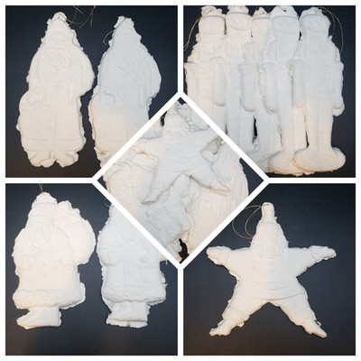 Vintage Brown Bag Mold Hand Cast Paper Ornaments-Set of 10 Signed