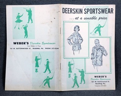 Weber's Deerskin Sportswear Reading PA Catalog Clothing Coats Jackets Shoes