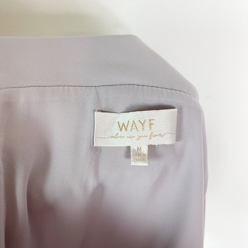 WAYF NWT The Angelina Slit Wrap Gown Grayish Lilac Size M - Picture 7 of 7