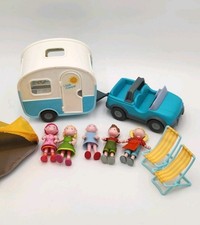 HABA Little Friends Vacation Camper Play Set W/ Vehicle Chairs Family Of 5