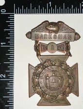 New York National Guard Marksman 1 Year Small Arms Practice Medal Badge TIFFANY