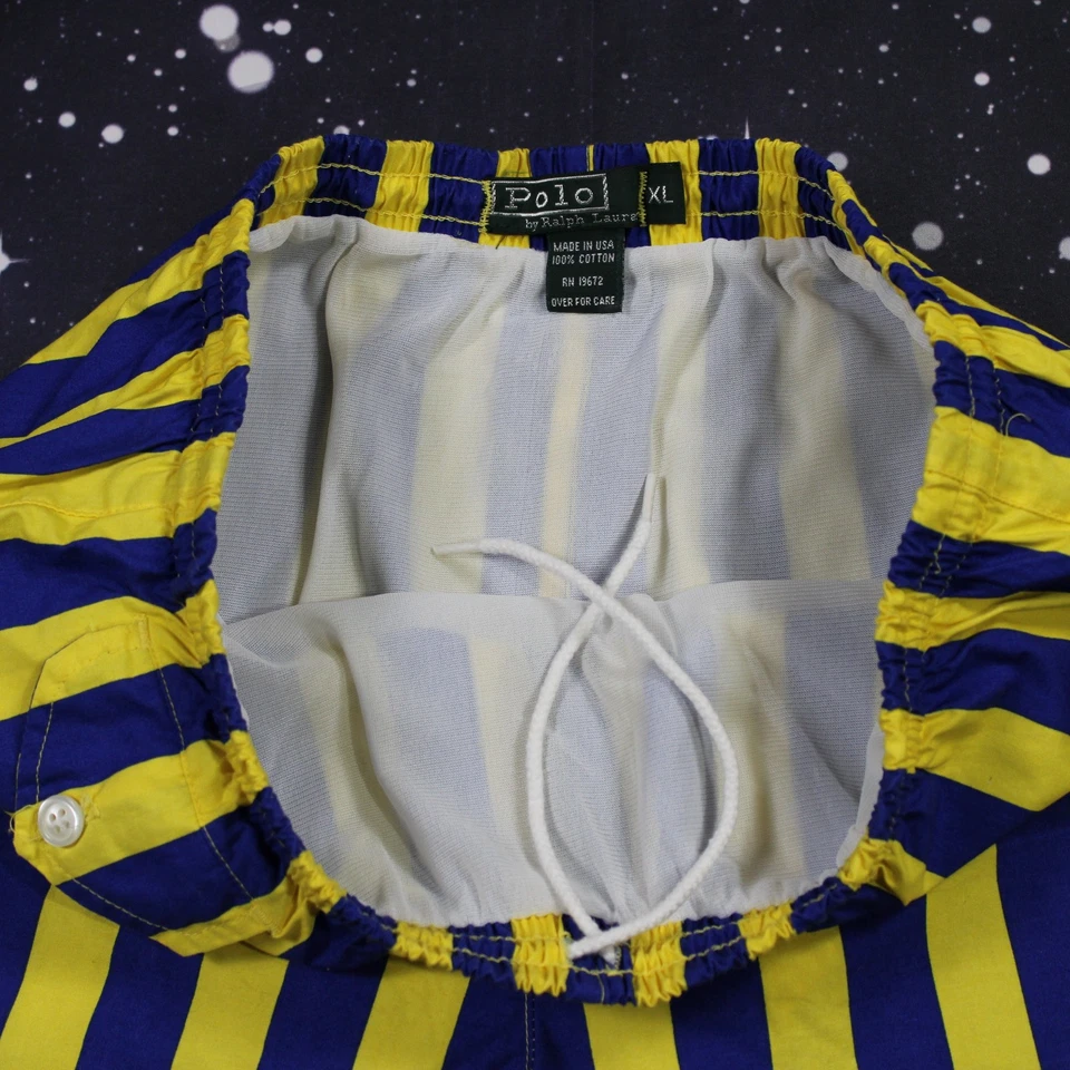 Bañador Polo Ralph Lauren vintage a rayas azules y amarillas - XL - EE. UU. Foto 4 de 4