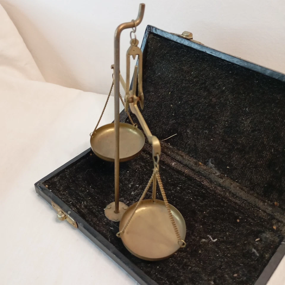 Ancienne balance de précision portable en laiton pour Bijoutier - Photo 4/4
