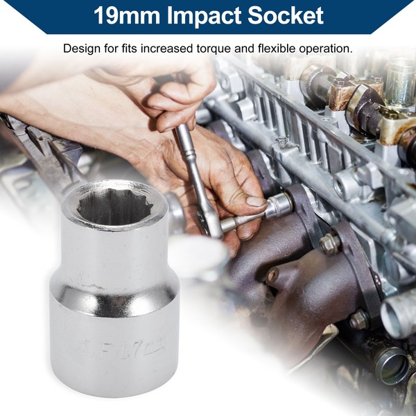 Schlagschrauber-SteckschlüSseleinsatz Mit 19Mm Antrieb,17Mm,6-Kant,,50Mm LäNge-image