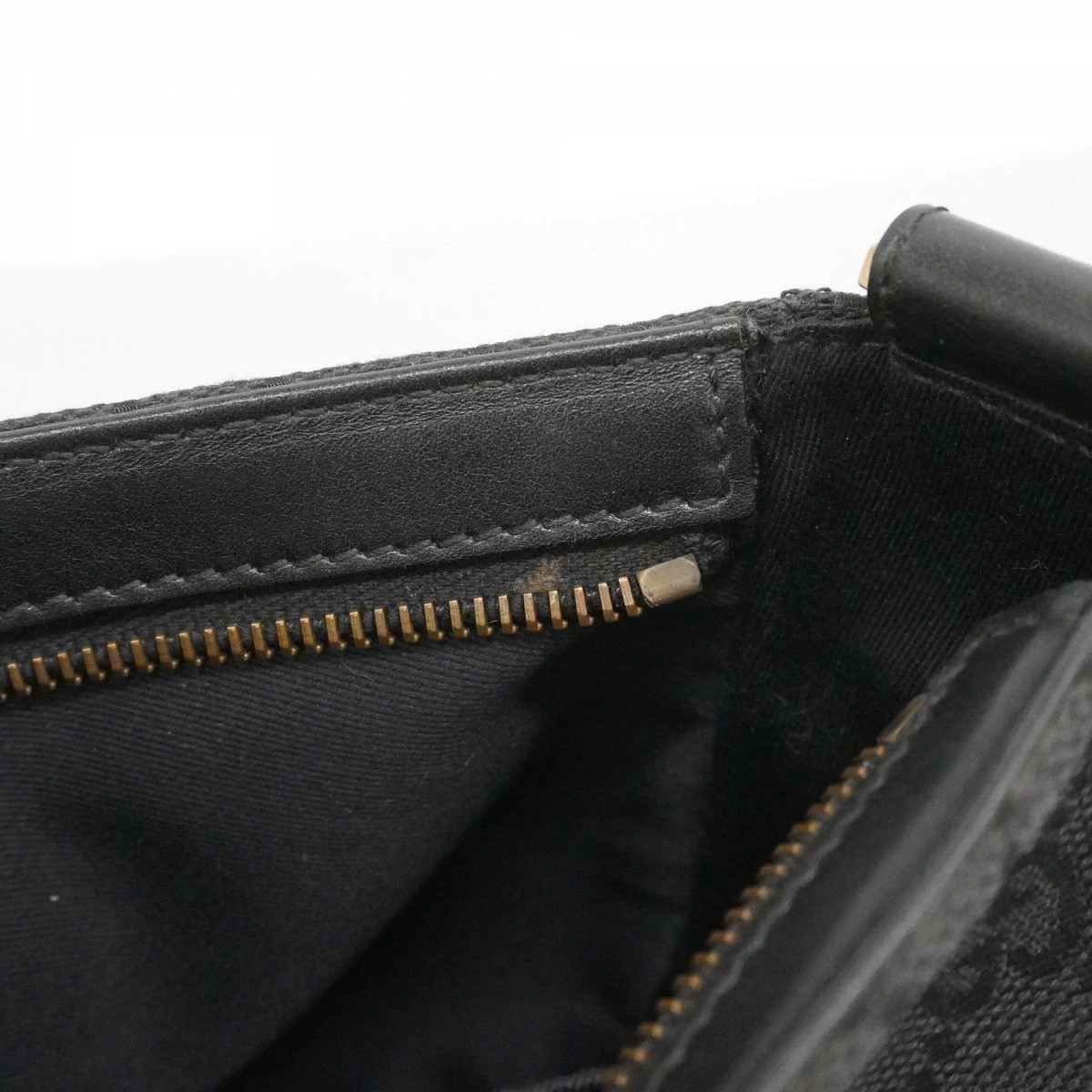 Gucci GG Canvas Pouch Black Gold Hardware Non-XL thumbnail 10