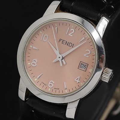 Fendi 2100L QZ rosa Zifferblatt 007-989 Lederarmband Damenuhr