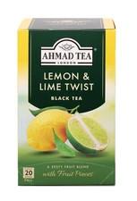 Ahmad Tea Lemon Lime Twist Black Tea 120 Foil Wrapped Tea Bags Case Of 6