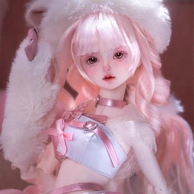 Nude 1/4 Ball Jointed Doll Resin Face Makeup Sweet Cat Girl Lovely Birthday Gift