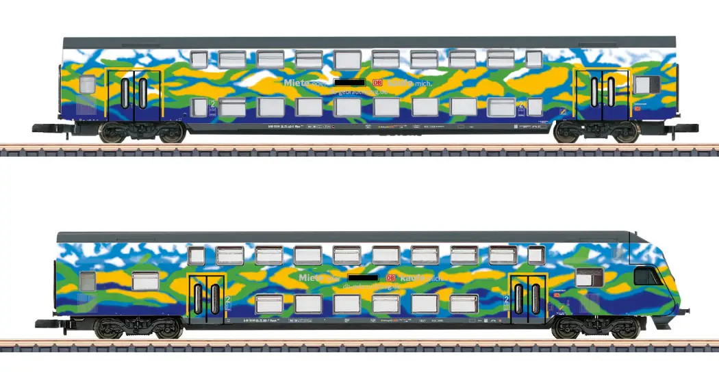 Märklin Coffret de Voitures à 2 Niveaux Époque VI Échelle Z pour Rames Réversibles Fluides