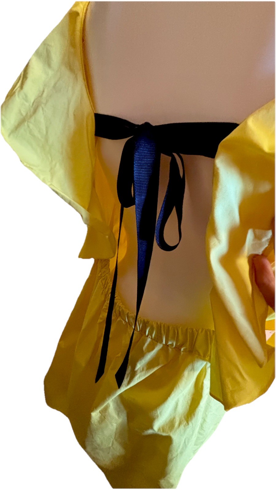 ZARA Rare Women's Summer Spring Open Back Yellow Dress Size Large HIGHLY UNIQUE image 5
