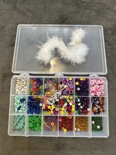 Plastic Multicolor Bead Assortment Kit w/ Letter Flower Beads, 2-2.9mm