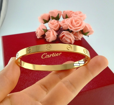 CARTIER LOVE BRACELET CLASSIC 18K YG NEW VERSION SIZE 19 W/ BOX