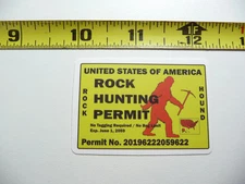 US ROCK HUNTING PERMIT HOUND SMALL STICKER DECAL HUNT HUNTER HUNTING WILDLIFE