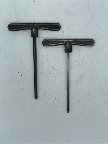 Lot (2) Vintage Allen Cast T Handle Wrenches 3/16” (.1875) and 1/4” (.250) Nice! - Picture 2 of 3