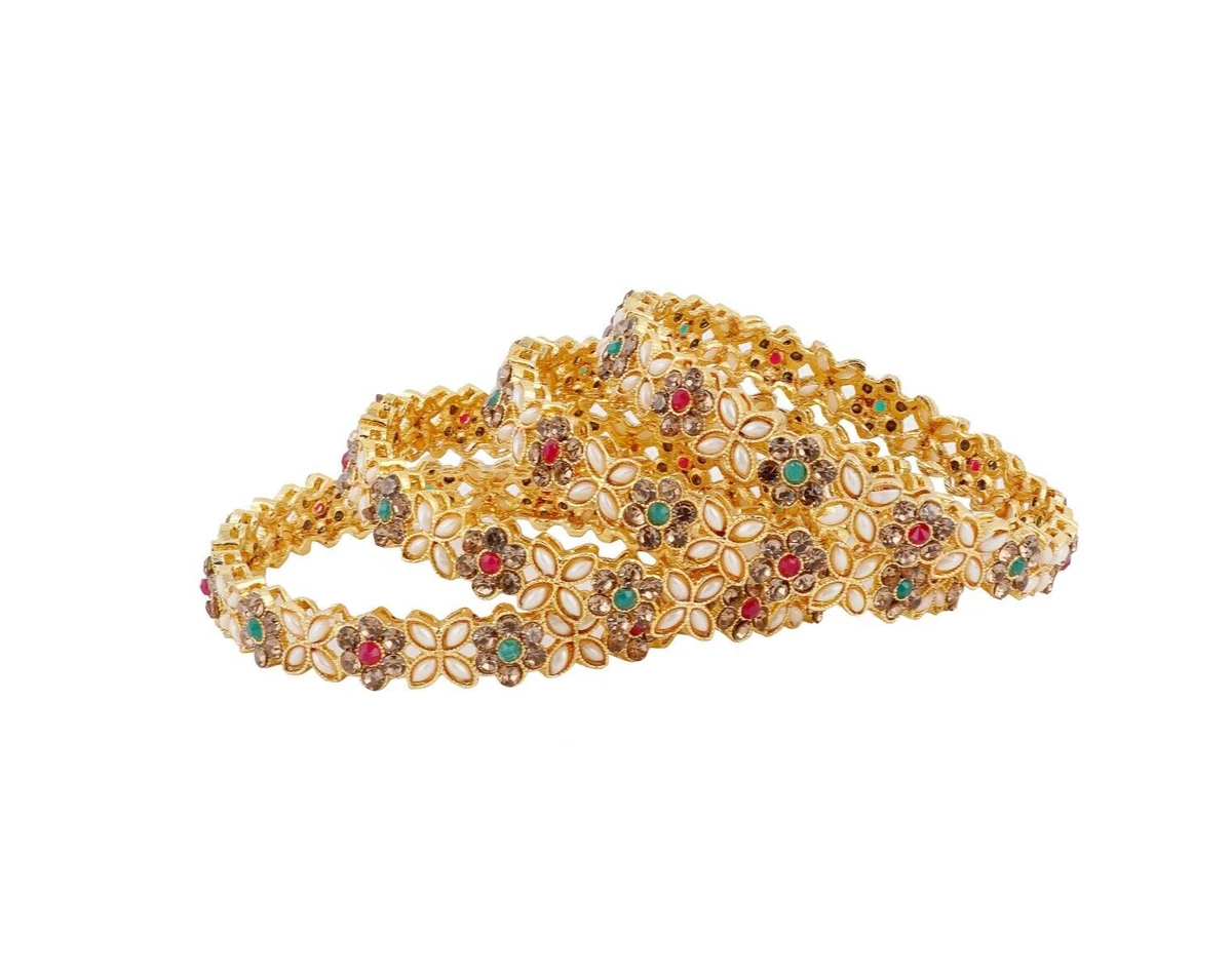 Indian Bollywood Multi Color Gold Plated Bridal Party Fashion Jewelry Bangle