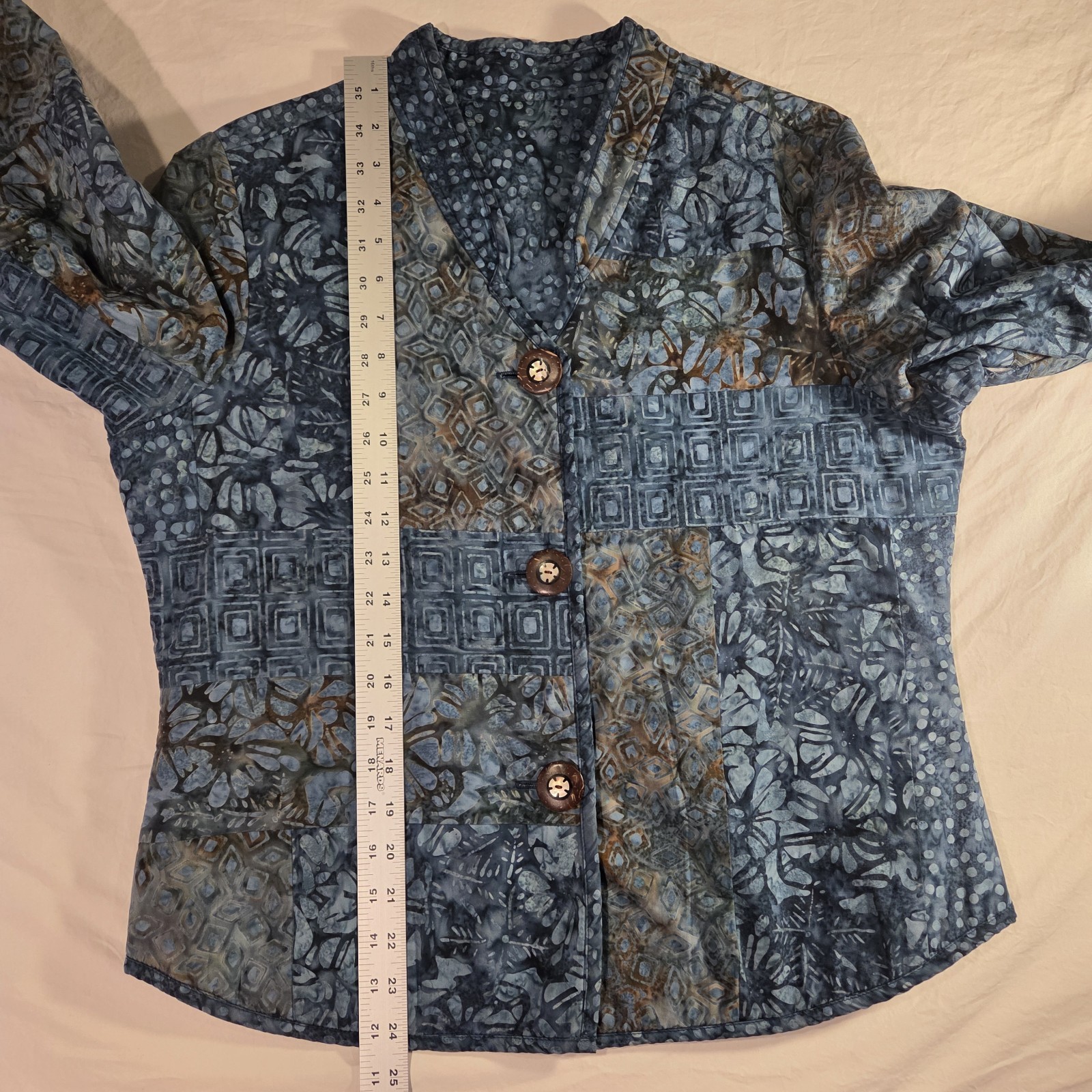 Handmade Batik Reversible Button Up Jacket Wearab… - image 9