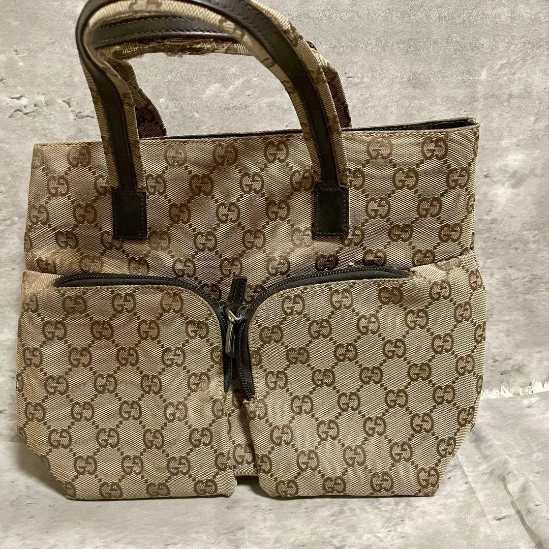 Gucci Gg sac à main en toile créateur sac à main fourre tout authentique bordure en cuir italien