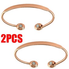 2 Pack Pure Copper Magnetic Traditional Ball Bracelet Arthritis Therapy Cuff HOT