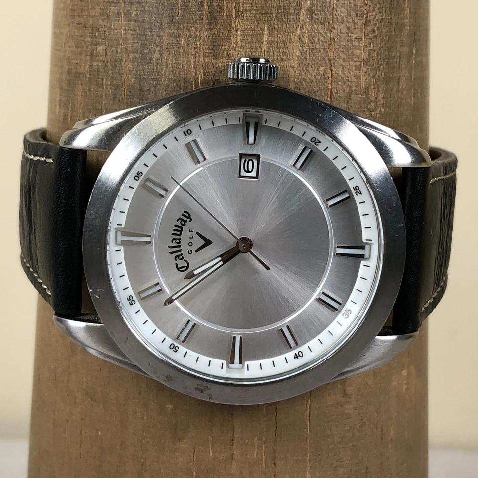 Reloj Callaway Golf Hombre CY2075 Formal Cuero Negro Cuarzo Analógico 42mm 7 3/4" Foto 2 de 4
