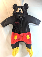 Disney Baby Mickey Mouse Hooded Costume Romper 0 3M Footed One Piece Halloween