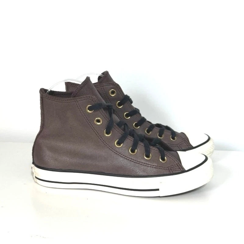Scarpe da ginnastica Converse All Star Hi Top in pelle marrone 149481C M 4 5 W 6 5