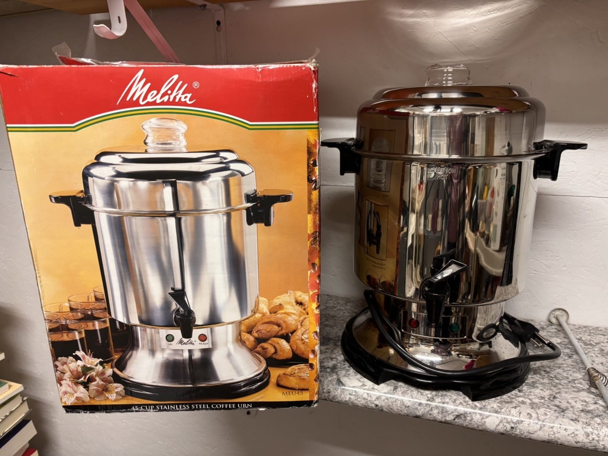Melitta Commercial 45 Cup Stainless Steel Coffee Urn Percolator Model MEU45  for sale online | eBay