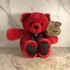 VINTAGE CUDDLE WIT CHRISTMAS SHIMMER RED TEDDY BEAR PLUSH STUFFED ANIMAL 1993
