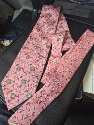 Vintage Gianni Versace Pink Medusa Designer Necktie - product listing photo