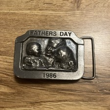 Fathers Day 1986 Belt Buckle 1 Dad Gift Vintage 80s Heritage Buckles Inc.