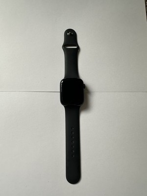 Apple Black Aluminum Smart Watch Silicone Band Compatible with iOS