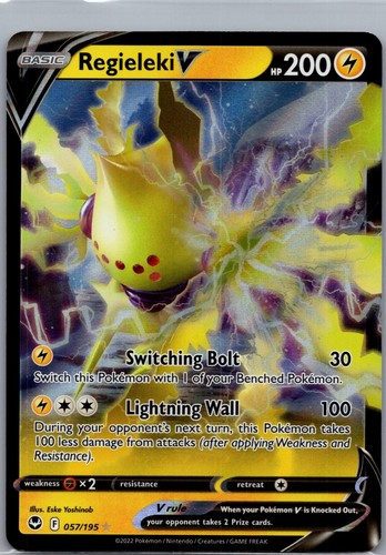 Regieleki V 057/195 Holo Ultra Rare Silver Tempest Pokemon Near Mint