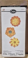 Sizzix Sizzlits Medium Dies Flower Layers Set 3 Dies 656324 NEW FREE SHIPPING 