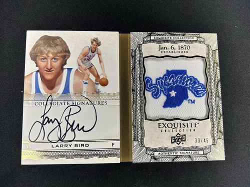 2013 UDExquisite Collection Larry Bird Autographed Collegiate Patch /45 eBay 1/1