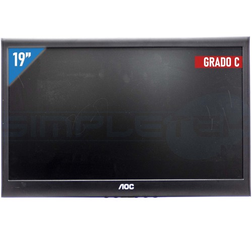 Monitor Screen PC LCD 19 " HD 16/9 Wide AOC DVI VGA With Speakers DVR Vesa _