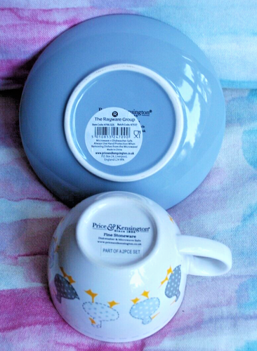 PRICE&KENSINGTON 2x breakfast cup &saucer set DUCKS grey/white USED!Excell.Cond! - Picture 6 of 8