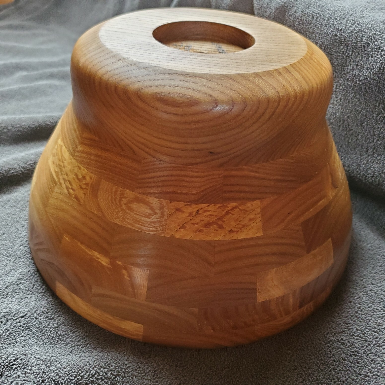 Segmented Handmade HandTurned Butternut Wood Bowl 26, Local Wood, Food