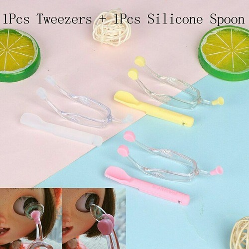 1 Set Eye Care Contact Lens Inserter Remover Tool Silicone Soft Tip Tweezers Set - Picture 10 of 14