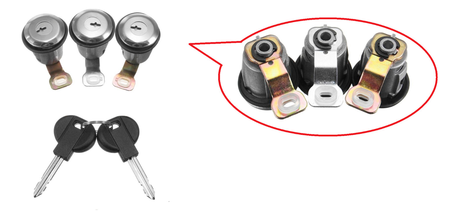 Serrure de Porte Citroën Xsara Remplacement de Barillet Défectueux 3 Pièces