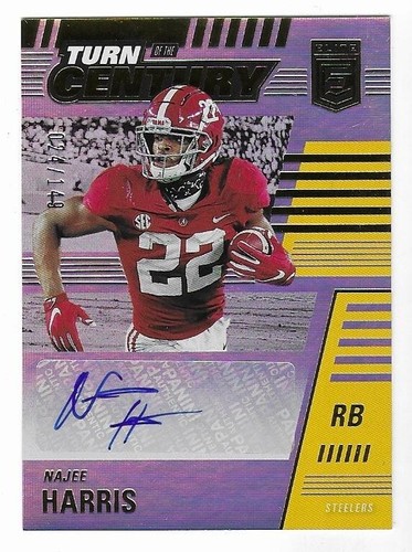 Najee Harris 2021 DONRUSS ELITE NFL ROOKIE AUTOGRAPH CARD Steelers RC 