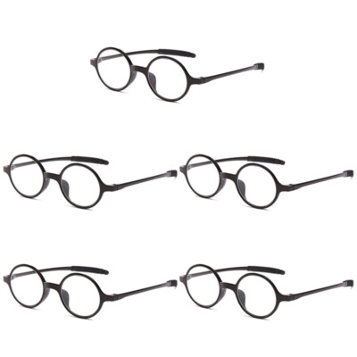 5PK Mens Unisex Round Frame Reading Glasses Clear Lens Readers for Small Faces